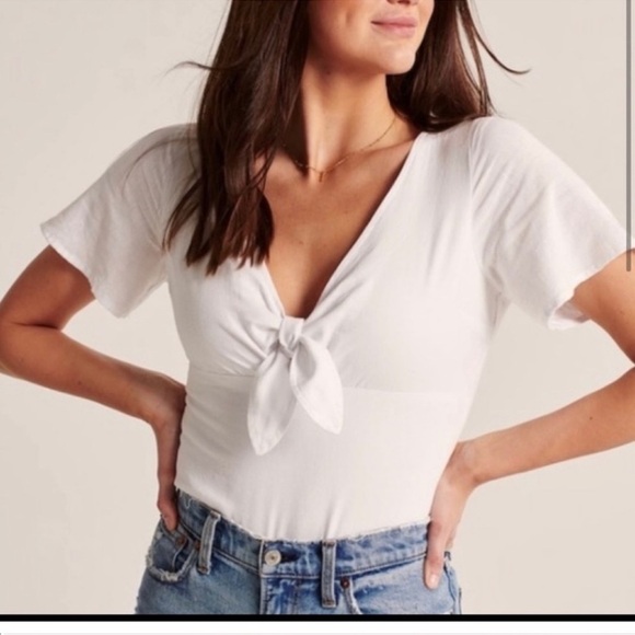 Abercrombie & Fitch Striped Linen Bodysuit - Picture 8 of 8